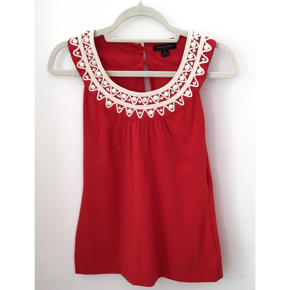 Banana Republic BR Beaded Sleeveless Tank Blouse
